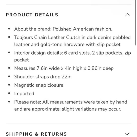 NWT Kate spade toujours chain leather clutch in blue denim and gold hardware - Picture 5 of 9